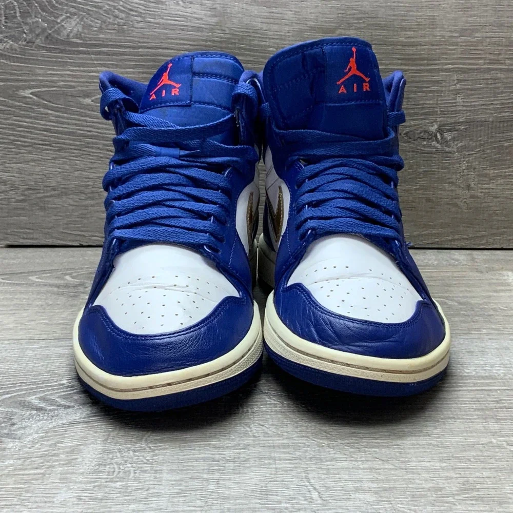 Jordan Shoes 1 Retro High Deep Royal Blue Mens 8.5 White Gold 332550-406 Leather
